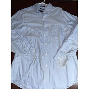 Saddlebred Easy Care Oxford Blue Mens Button Up Long Sleeve Size 16.5 Neck